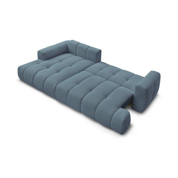 Mėlynos spalvos sulankstoma/su sandėliavimo vieta kampinė sofa (su kairiuoju kampu/su gultu) Fuji – Bobochic Paris-image-4