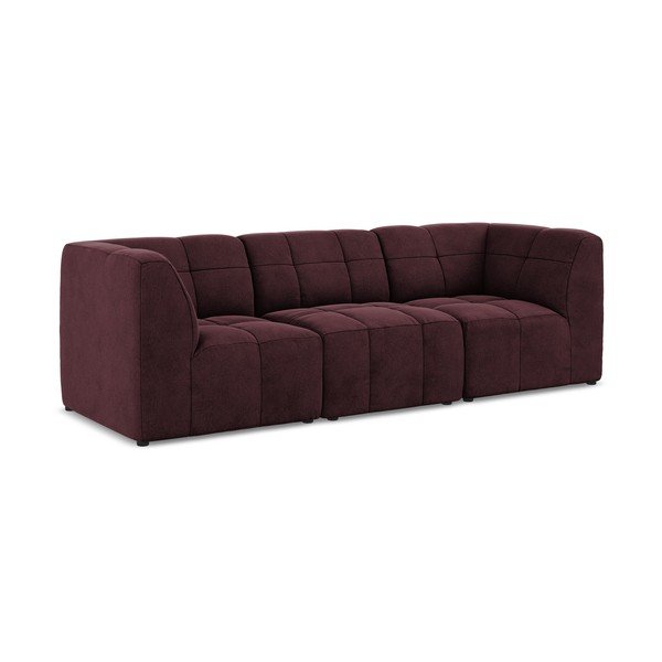 Bordo spalvos sofa iš velveto 255 cm Aloha – Makamii