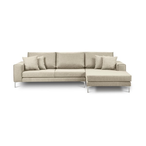 Smėlio spalvos kampinė sofa "Cosmopolitan Design Cartegena", dešinysis kampas