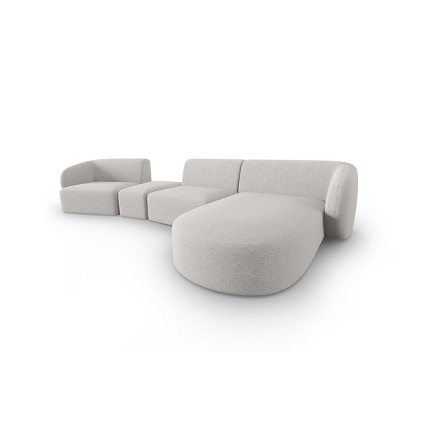 Kampinė sofa šviesiai pilkos spalvos (su dešiniuoju kampu) Shane – Micadoni Home-image-2