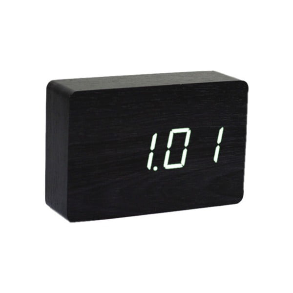 Juodos spalvos žadintuvas su baltu LED ekranu Gingko Brick Click Clock-image-2