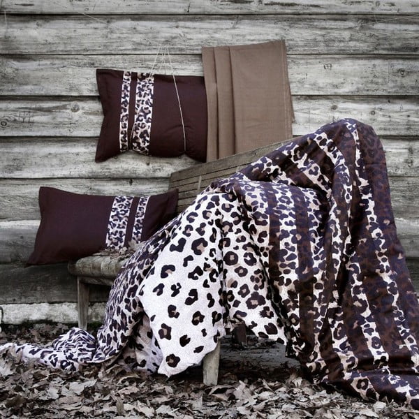 Įtrauktas lininis audinys "Fashion Leopard", 200x220 cm-image-1