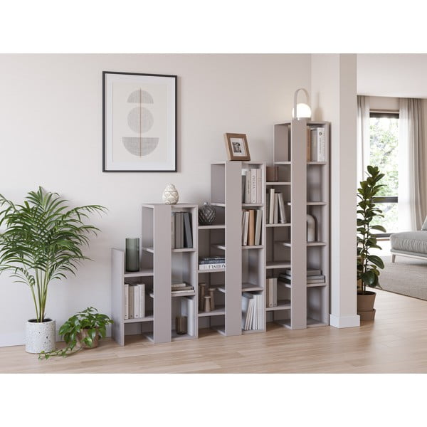 Pastatoma lentyna pilkos spalvos/smėlio spalvos 158x151 cm Anissa – Marckeric-image-1