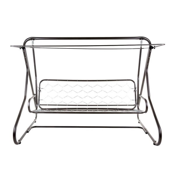 Pilkos spalvos metalinis sodo supamasis suoliukas Milano – Dajar-image-2