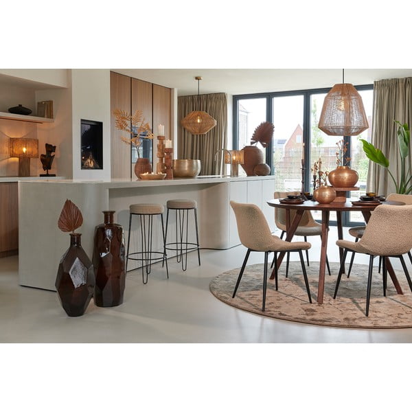 Apvalios formos valgomojo stalas rudos spalvos su akacijos stalviršiu ø 120 cm Quenza – Light & Living-image-1