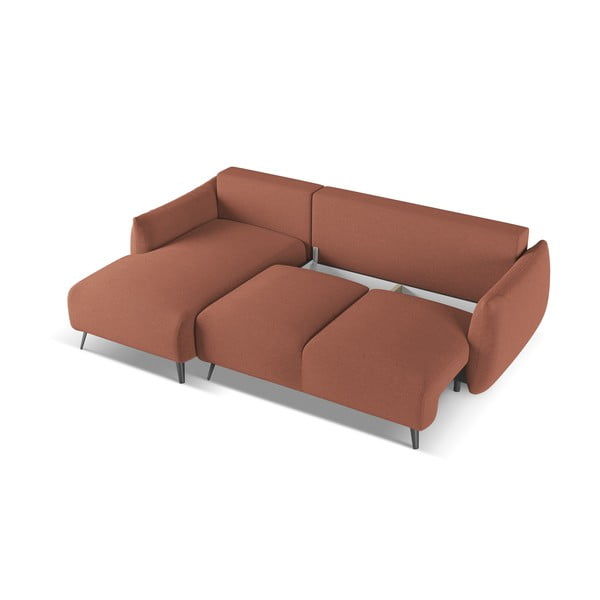 Rožinės spalvos kampinė sofa (su kairiuoju kampu) Malie – Makamii-image-3
