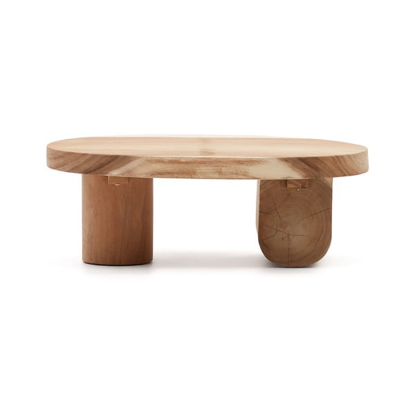 Kavos staliukas iš masyvios munggur medienos natūralios spalvos 60x90 cm Mosi – Kave Home