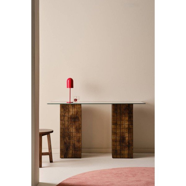 Iš mango masyvo rašomasis stalas 48x140 cm Damen – Jotex-image-2