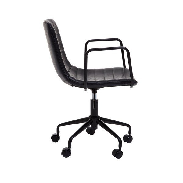 Juodos spalvos iš dirbtinės odos biuro kėdė Forbes – Premier Housewares-image-3