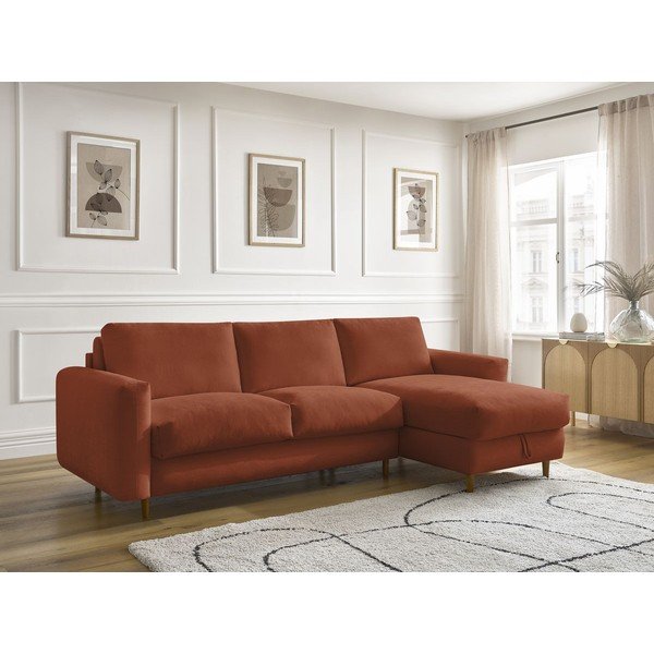 Oranžinės spalvos kampinė sofa Nouveau Cocoone – Bobochic Paris-image-1