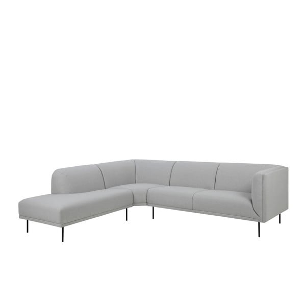 Šviesiai pilka "Actona Nevada" kampinė sofa, kairysis kampas