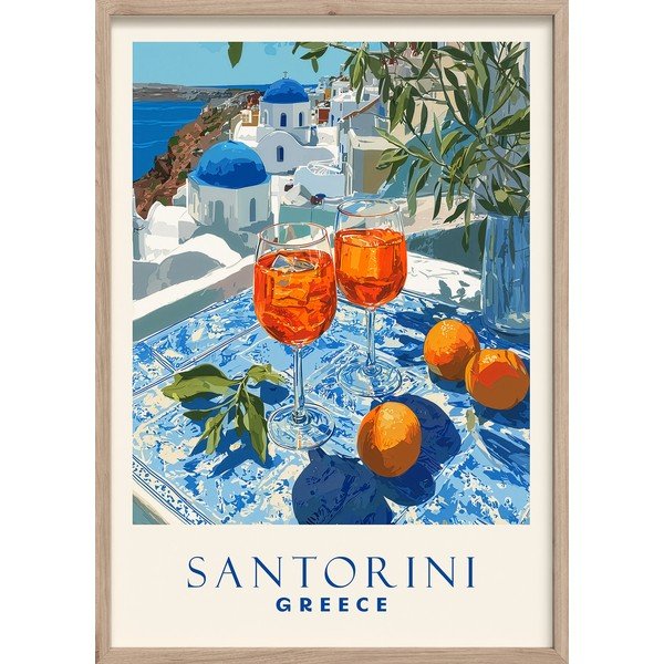Spausdintas paveikslas su rėmeliu 50x70 cm Santorini – Styler