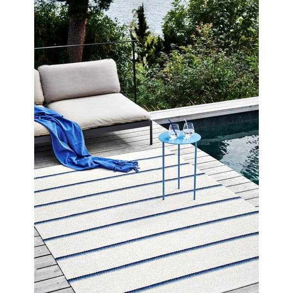 Mėlynos spalvos/kreminės spalvos lauko kilimas 70x300 cm Olle Blue Vanilla – Pappelina-image-4