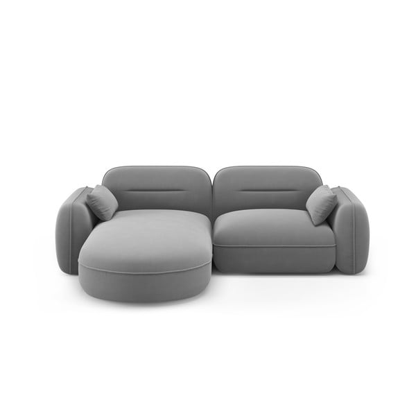 Iš velveto kampinė sofa šviesiai pilkos spalvos (su kairiuoju kampu) Audrey – Interieurs 86