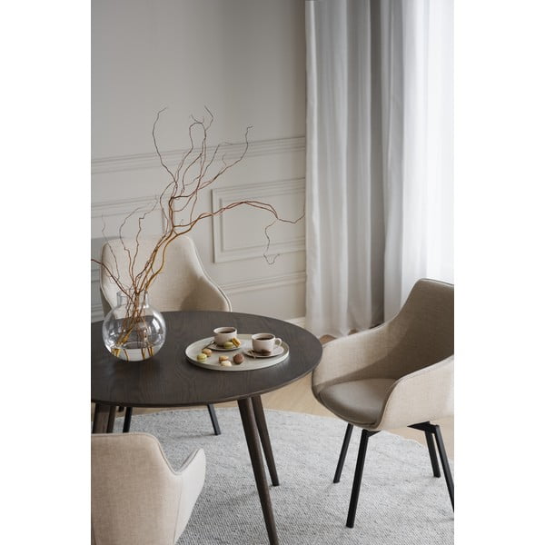 Smėlio spalvos iš audinio valgomojo kėdžių komplektas 2 vnt. Alison – Rowico-image-1