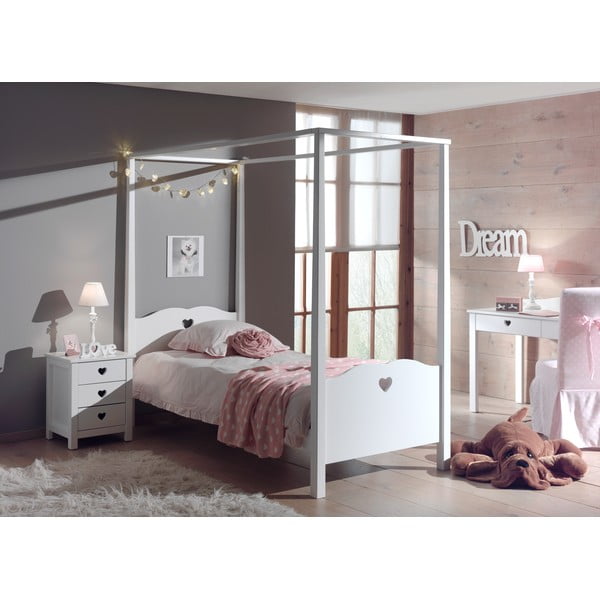 Balta vaikiška lova su baldakimu "Vipack Amori-image-1