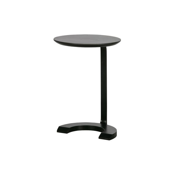 Juodas šoninis staliukas, pagamintas iš mango medienos WOOOD Floor-image-2