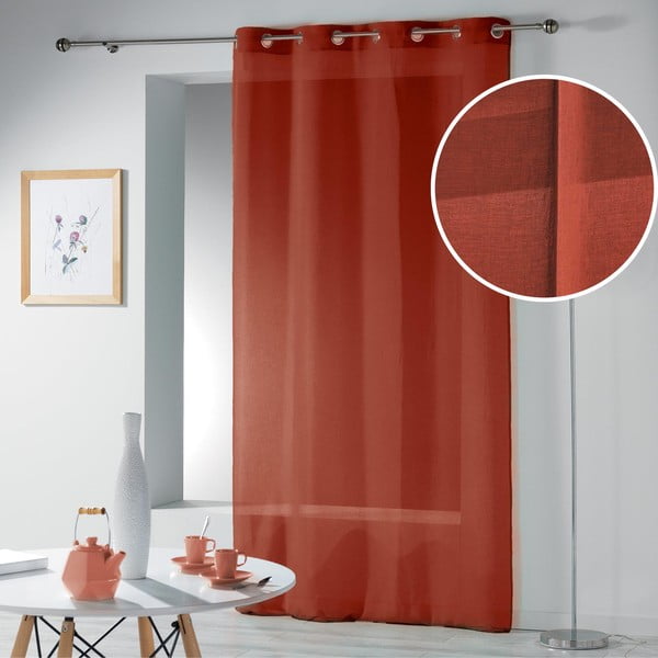 Terakotos spalvos permatoma užuolaida 140x240 cm Telma – douceur d'intérieur-image-4