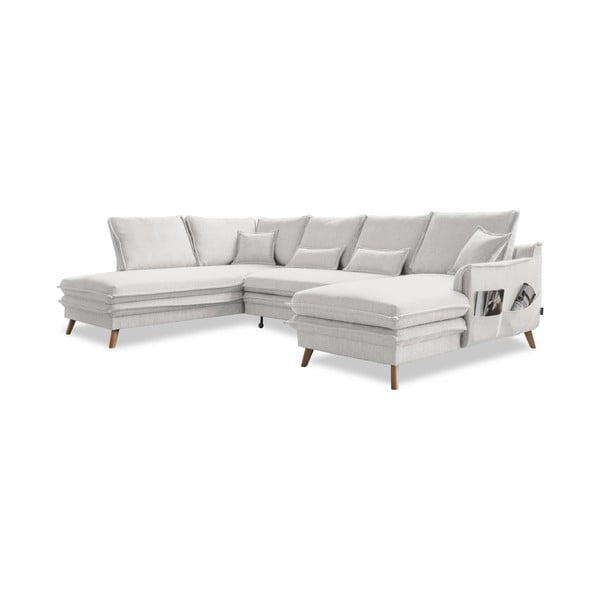 Sulankstoma kampinė sofa smėlio spalvos (su kairiuoju kampu/„U“ formos) Charming Charlie – Miuform