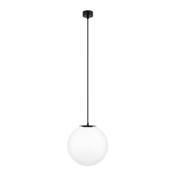 Baltas lubinis šviestuvas su juodu kabeliu "Sotto Luce Tsuri", ∅ 30 cm