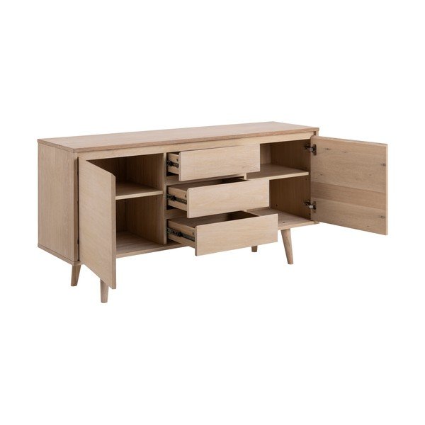 Žema šoninė spintelė natūralios spalvos iš ąžuolo 150x75 cm Nagano – Actona-image-3