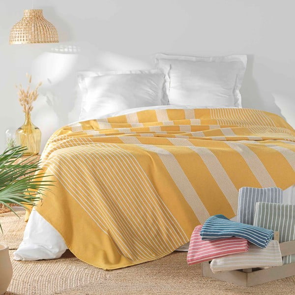 Geltonos spalvos lovatiesė 240x260 cm Adele – douceur d'intérieur-image-1