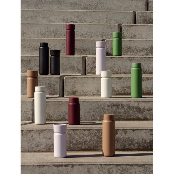 Bordo spalvos iš nerūdijančio plieno termo puodelis 400 ml Singles – Zone-image-3