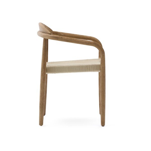 Smėlio spalvos/natūralios spalvos medžio masyvo valgomojo kėdė Nina – Kave Home-image-3