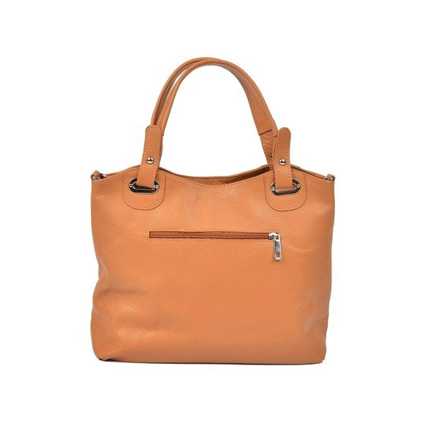 Konjako spalvos odinė rankinė Luisa Vannini Tote-image-1