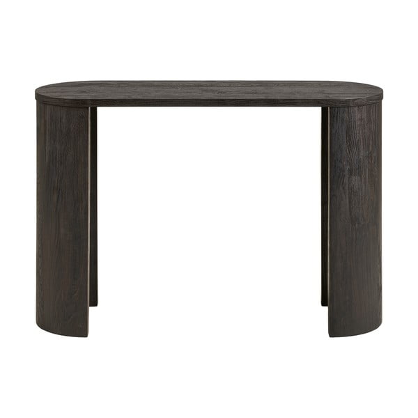 Tamsiai rudos spalvos konsolinis staliukas iš ąžuolo 38x114 cm Bibione – House Nordic-image-2