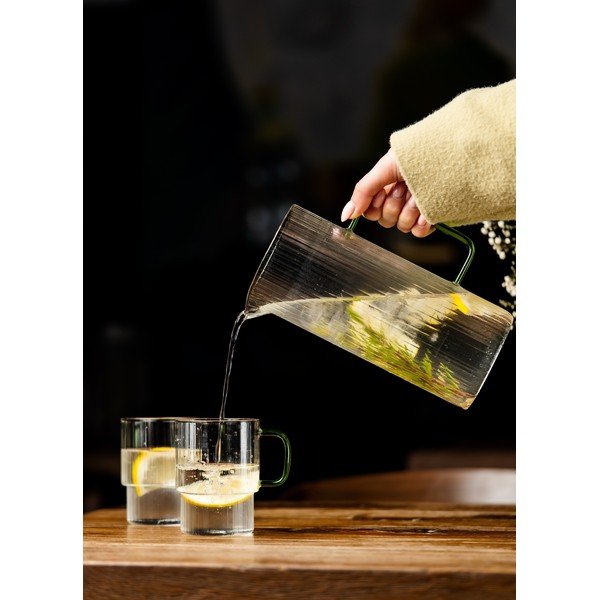 Žalios spalvos iš stiklo puodeliai 2 vnt. kapučino 350 ml Livio – Vialli Design-image-1