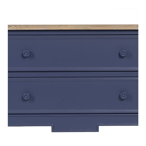 Iš kėnio masyvo žema šoninė spintelė mėlynos spalvos 80x60 cm – Ixia-image-4