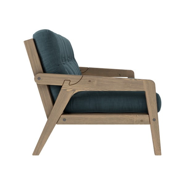 Mėlyna velvetinė sofa lova 204 cm Grab - Karup Design-image-4