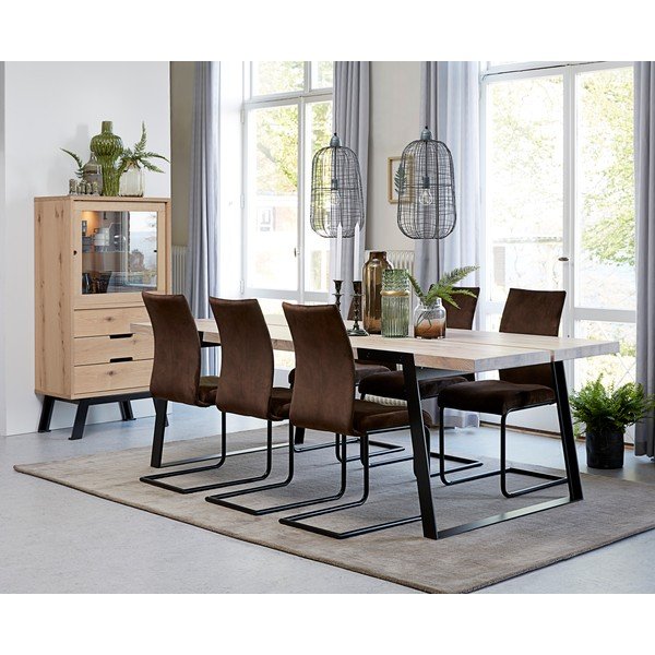 Vitrina iš ąžuolo medienos "Canett Vito", aukštis 145 cm-image-2