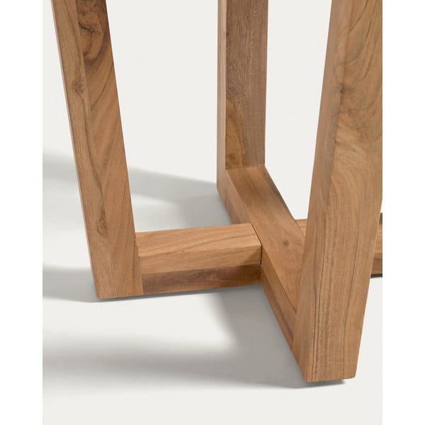 Iš akacijos masyvo apvalios formos valgomojo stalas natūralios spalvos ø 90 cm Nahla – Kave Home-image-3