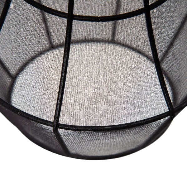 Kabantis šviestuvas juodos spalvos ø 40 cm su tekstiliniu gaubtu – Ixia-image-1