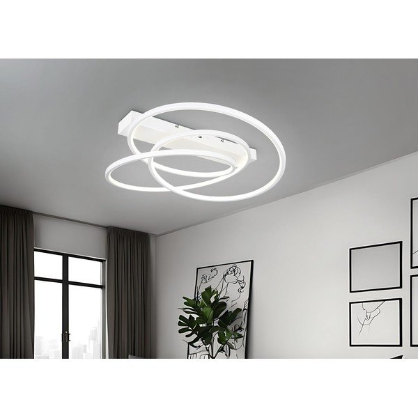 Lubinis šviestuvas baltos spalvos LED su pritemdymo funkcija 49x64 cm Darvin – Trio-image-1