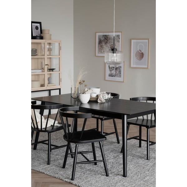 Juodas pietų stalas Rowico Lotta, 180 x 90 cm-image-2