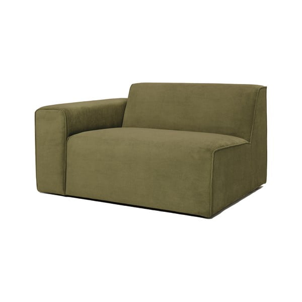 Žalios spalvos aksominės sofos modulis Scandic Sting, 124 cm, kairysis kampas-image-2