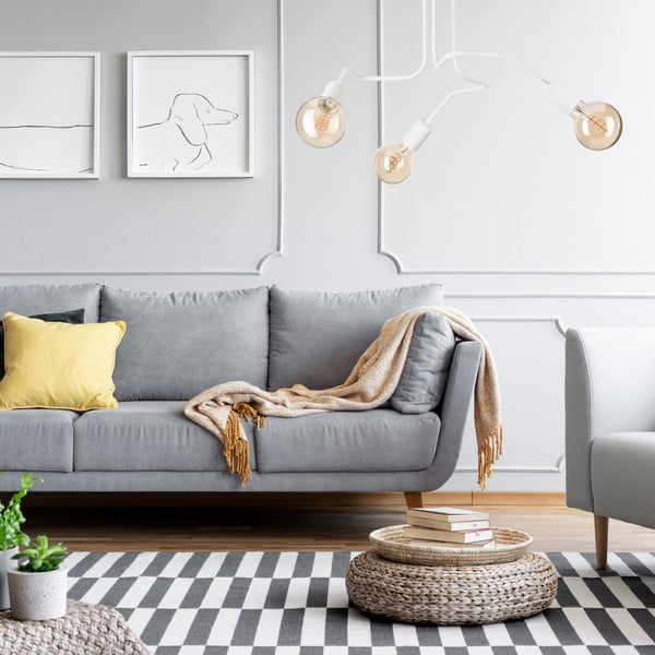 Lubinis šviestuvas baltos spalvos 55x55 cm Domino – LAMKUR-image-3