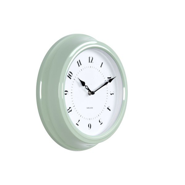 Žalios spalvos sieninis laikrodis "Karlsson Fifties", skersmuo 30 cm-image-1