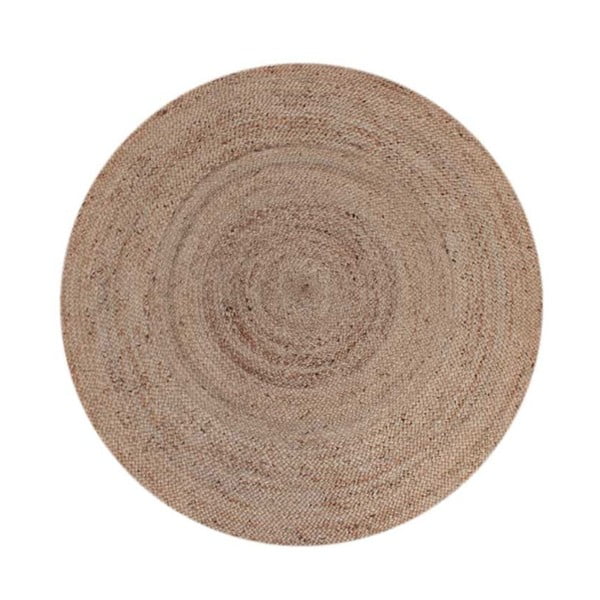 Iš džiuto apvalios formos kilimas rudos spalvos ø 180 cm – LABEL51