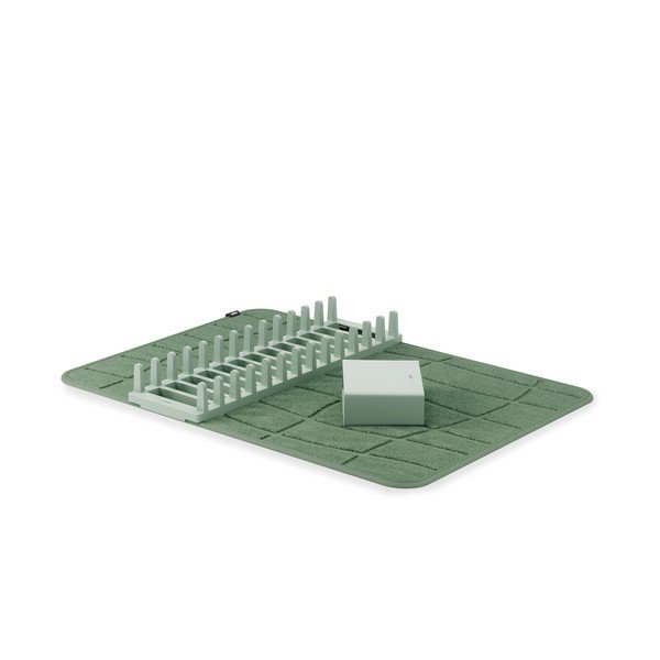 Pilkai žalios spalvos iš plastiko indų džiovinimo padėkliukas 61x43 cm Udry – Umbra