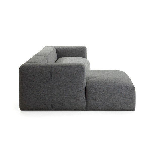 Tamsiai pilka kampinė sofa Kave Home Blok, kairysis kampas-image-3