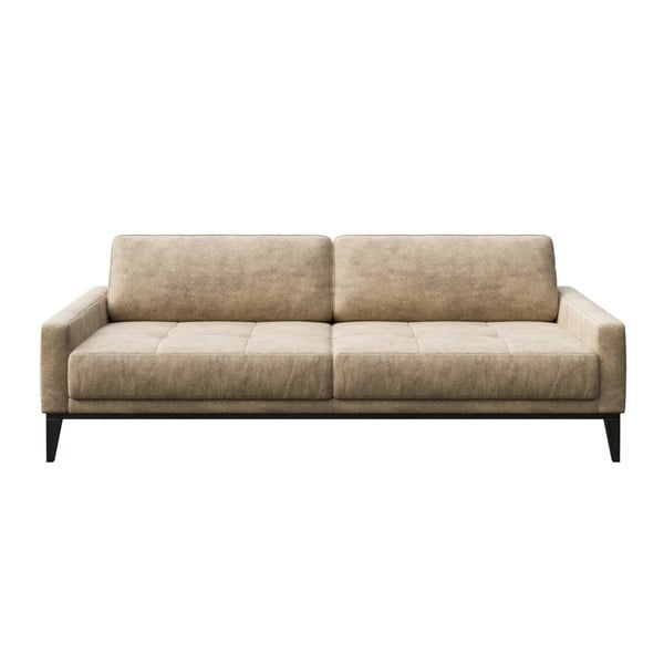 Smėlio spalvos dirbtinės odos sofa MESONICA Musso Tufted, 210 cm