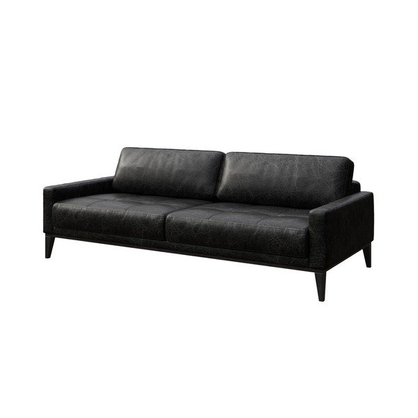 Juoda odinė sofa MESONICA Musso Tufted, 210 cm-image-2