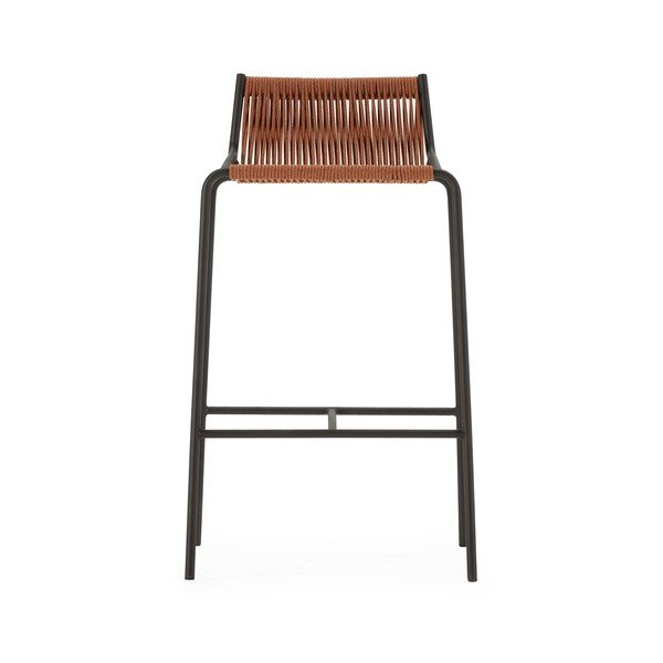 Terakotos spalvos iš metalo baro taburetė (sėdynės aukštis 65 cm) Emily – Marckeric-image-4