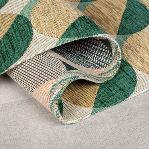 Kilimas geltonos spalvos/žalios spalvos 60x230 cm Carlos Circle Geo – Flair Rugs-image-2