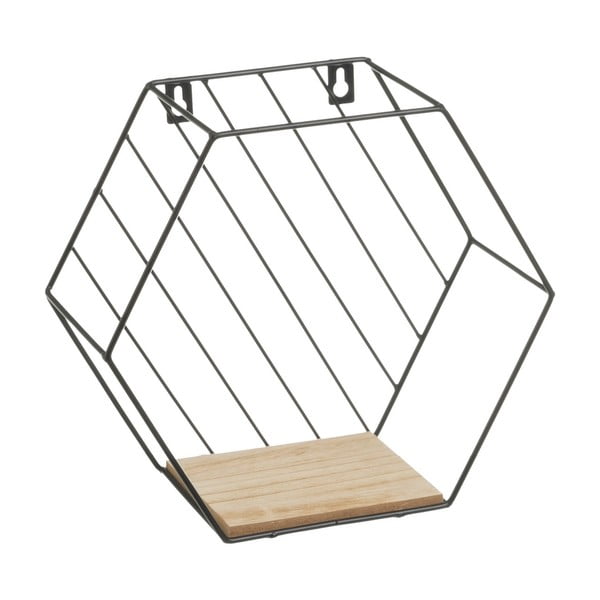 Sieninės lentynos juodos spalvos/natūralios spalvos 3 vnt. 31 cm – Casa Selección-image-1