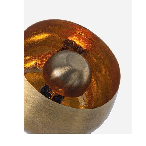 Auksinės spalvos iš metalo stalinis šviestuvas (aukštis 24,5 cm) su metaliniu gaubtu Ishan – Bizzotto-image-2
